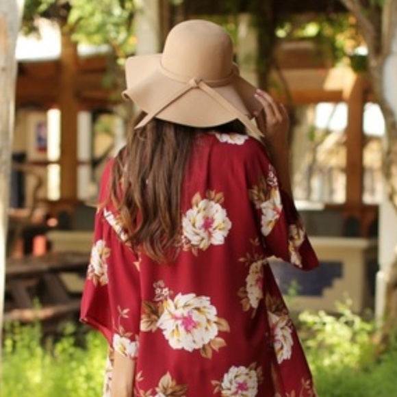 LAST ONE! Beige Boho Bow Floppy Hat - Picture 3 of 7